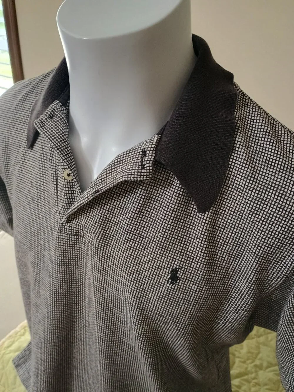 Polo Ralph Lauren Grid Polo Shirt Medium Black & White